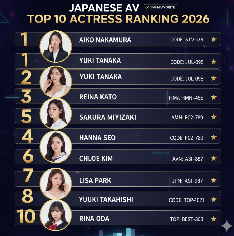2026년 AV 배우 순위 TOP10 인포그래픽 2026년 AV 배우 순위 TOP10 인포그래픽