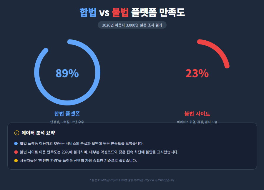 합법 vs 불법 플랫폼 만족도 합법 vs 불법 플랫폼 만족도